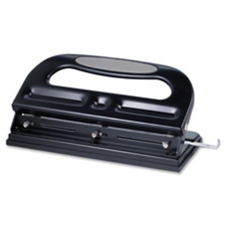 DAVENPORT & COMPANY 3-Hole Punch; Heavy-Duty; Adjustable; .28 in.;40 Sht Cap; BK DA789688